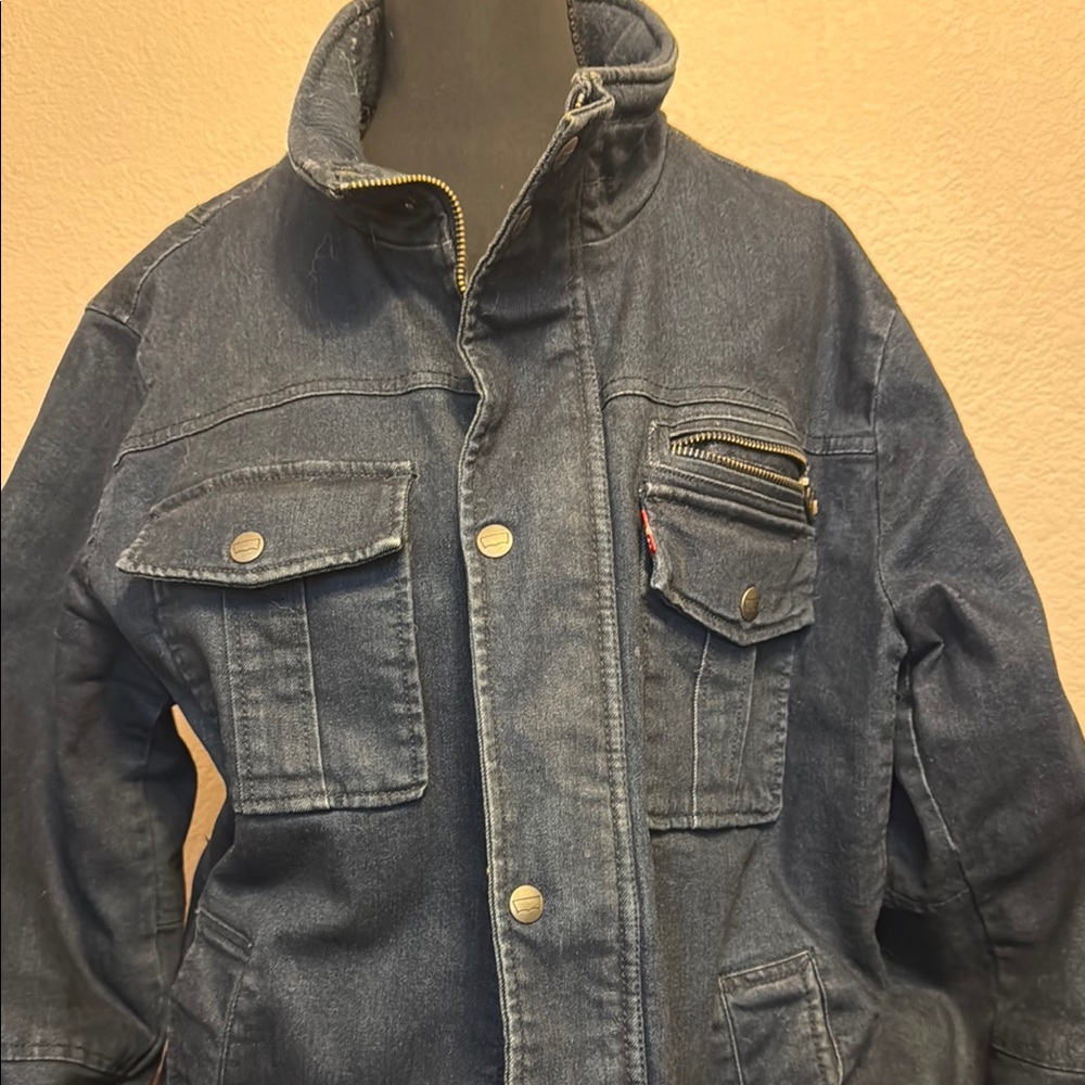 Levi's Blue Military Field Jacket Rugged Design
